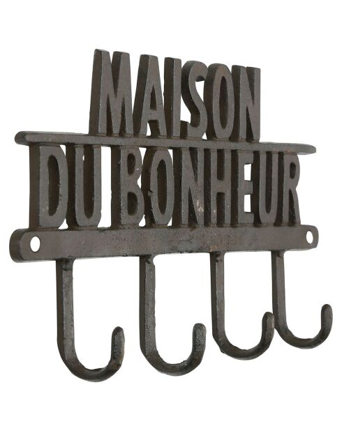 Patères 4 places Minerai brune - 33.5x18.3x4 cm