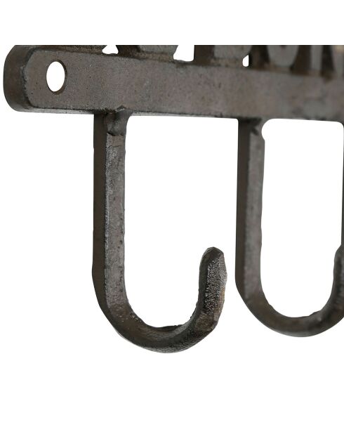 Patères 4 places Minerai brune - 33.5x18.3x4 cm