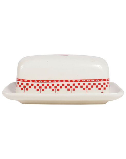Beurrier Damier rouge - 13x7x17.5 cm