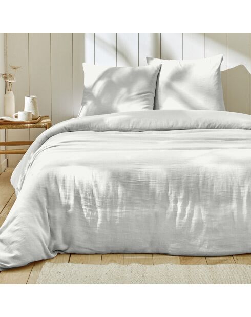 Parure housse de couette 100% double Gaze de coton blanche