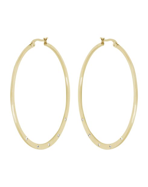 Boucles d'oreilles en Acier doré & Oxyde de Zirconium
