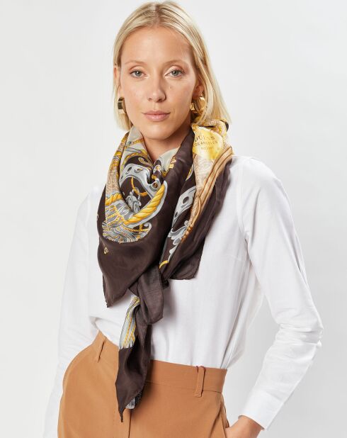 Foulard imprimé multicolore - 140x140 cm