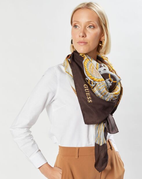 Foulard imprimé multicolore - 140x140 cm