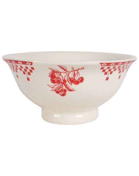 Compotier Damier rouge - D.20.5x10 cm