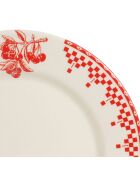 6 Assiettes à dessert Damier rouges - D.22 cm