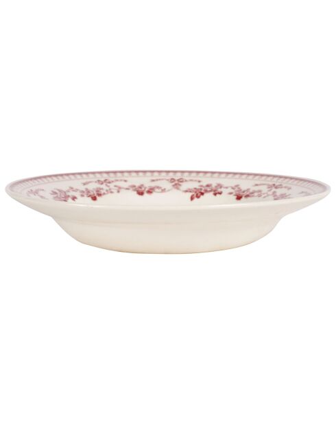 6 Assiettes plates Faustine bordeaux - D.26.5 cm