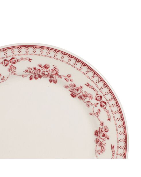 6 Assiettes à dessert Faustine bordeaux - D.23 cm