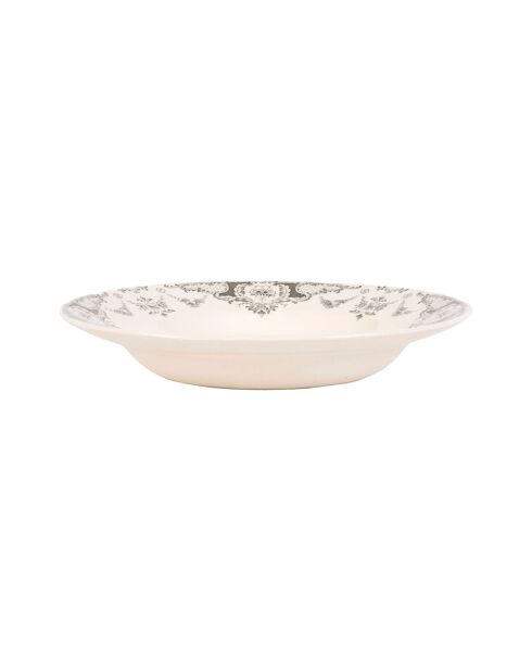 6 Assiettes creuses Clothilde grises - D.22.5 cm