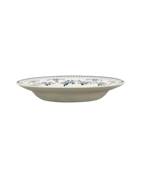 6 Assiettes creuses Faustine bleu ancien - D.23 cm