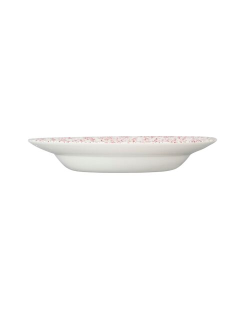 6 Assiettes creuses Petite Fleur bordeaux - D.23 cm