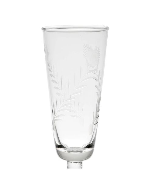 6 Flutes à champagne Genets transparentes - D.6.5x17 cm
