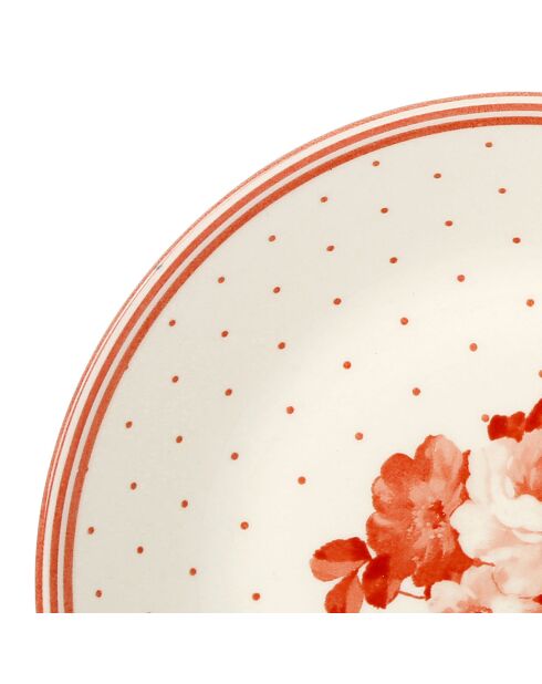 6 Assiettes creuses Joséphine rouge antique - D.20 cm
