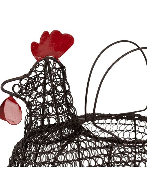 Panier Poule Carreau Ciment noir - 31x19x21 cm