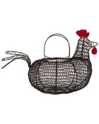 Panier Poule Carreau Ciment noir - 31x19x21 cm