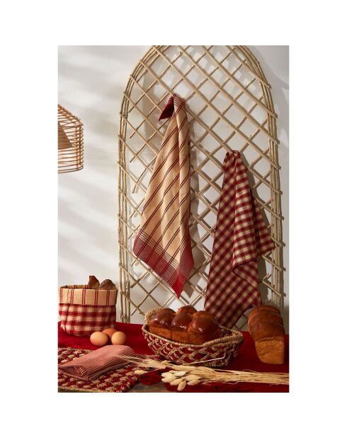 3 Torchons Campagne rouges - 50x70 cm