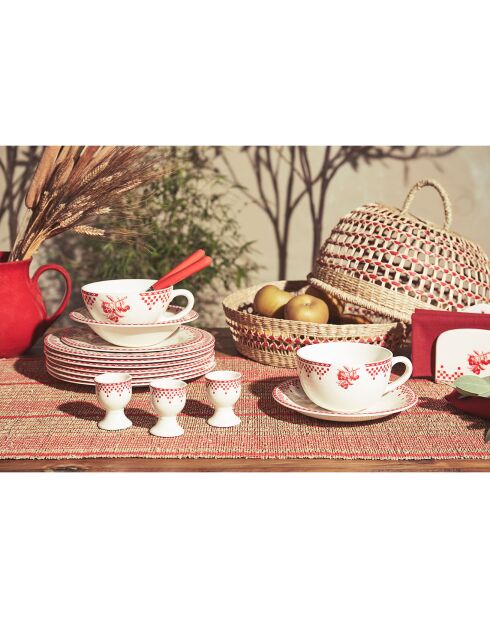 Coquetier Damier rouge - D.5x6 cm