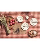 Mantel rojo champán