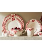 6 Assiettes à dessert Damier rouges - D.22 cm