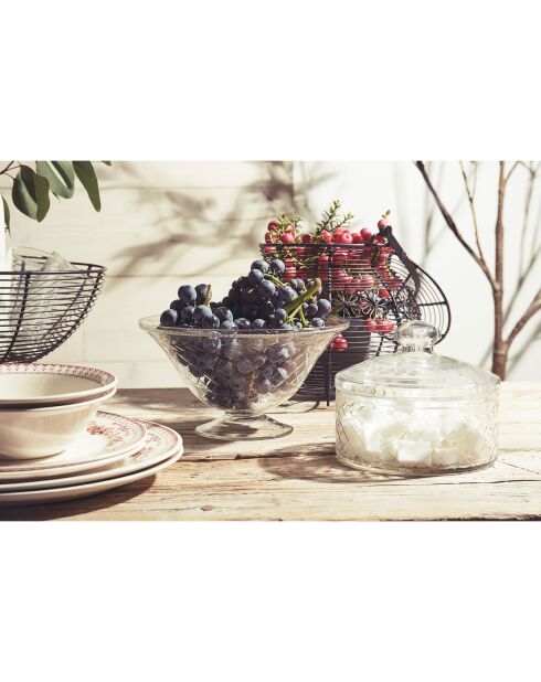6 Assiettes plates Faustine bordeaux - D.26.5 cm