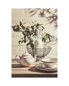 6 Assiettes plates Faustine bordeaux - D.26.5 cm