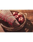 Set de table Damier naturel/rouge - 45x30 cm