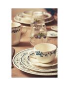 6 Assiettes creuses Faustine bleu ancien - D.23 cm