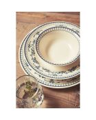 6 Assiettes creuses Faustine bleu ancien - D.23 cm