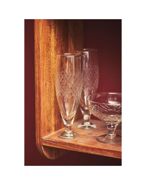 6 Flutes à champagne Preiline transparentes - D.10x18 cm
