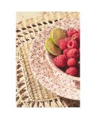 6 Assiettes plates Petite Fleur bordeaux - D.26.5 cm
