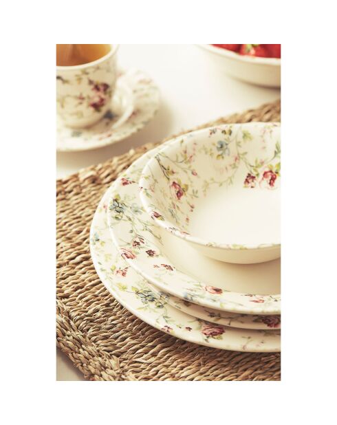 6 Assiettes plates Ficelle multicolores - D.26.5 cm