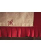 Set de table houx brodé naturel/rouge - 45x30 cm