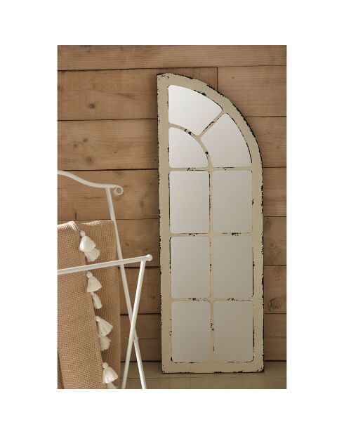 2 Miroir orangerie blanc patiné - 40x2.5x117 cm