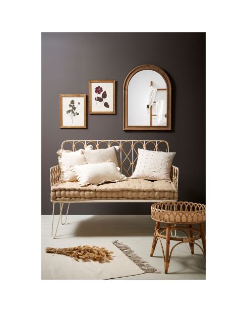 Coussin Petit Coeur grège/rouge - 45x45 cm