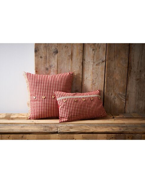 Coussin Mamie à carreaux rouge - 45x45 cm