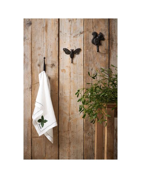 Torchon Basilic A la Ferme blanc - 50x70 cm