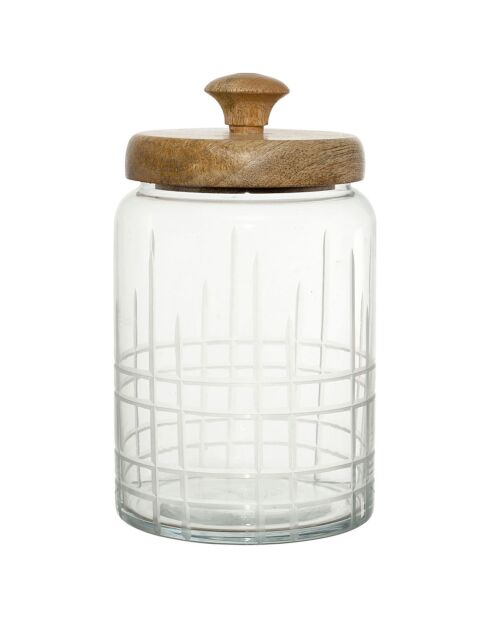 Bocal avec couvercle Carreau Ciment naturel - D.12.5x21 cm