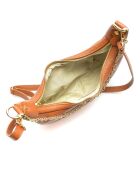Sac bandoulière en Cuir cognac - 15x27x6 cm