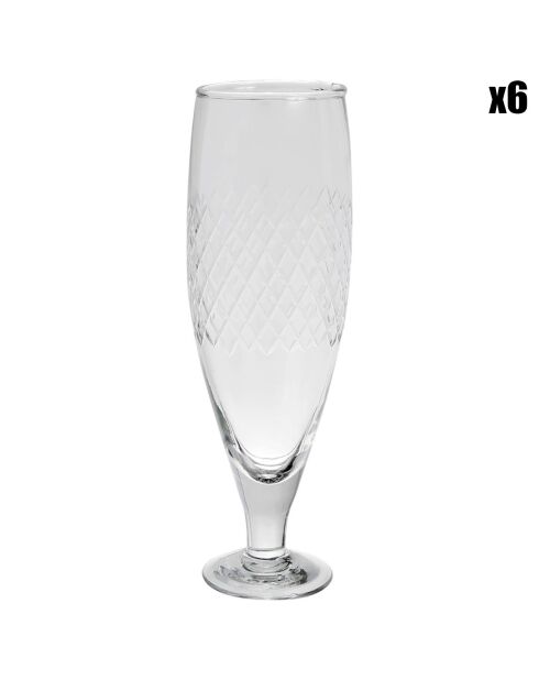 6 Flutes à champagne Preiline transparentes - D.10x18 cm