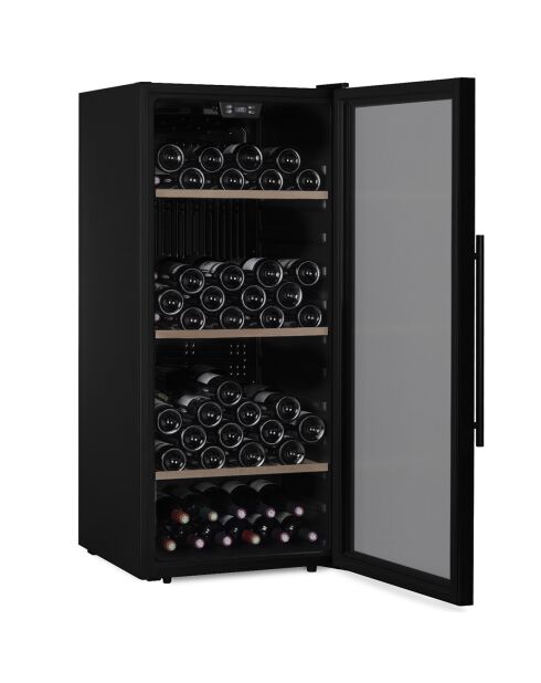 Vrijstaande zwarte wijnkelder met 122 flessen - 55x55,5x127 cm