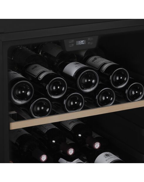 Vrijstaande zwarte wijnkelder met 122 flessen - 55x55,5x127 cm
