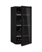 Freistehender schwarzer Weinkeller für 122 Flaschen - 55x55,5x127 cm