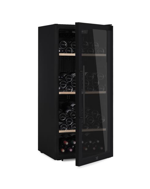 Vrijstaande zwarte wijnkelder met 122 flessen - 55x55,5x127 cm