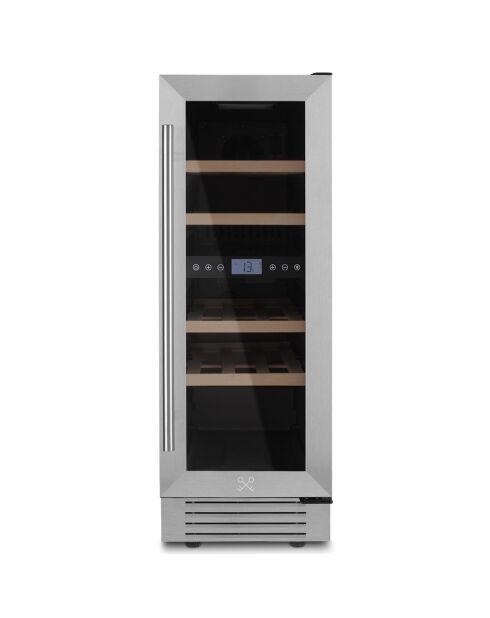 Wijnkelder met twee zones 17 ingebouwde zwarte flessen - 29,5x57,5x83 cm