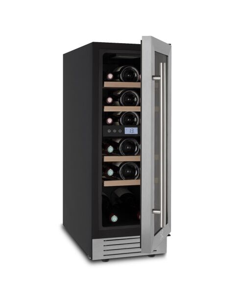 Wijnkelder met twee zones 17 ingebouwde zwarte flessen - 29,5x57,5x83 cm