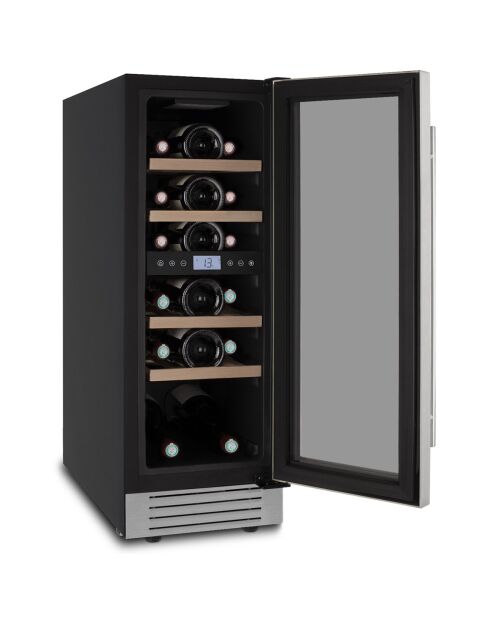 Wijnkelder met twee zones 17 ingebouwde zwarte flessen - 29,5x57,5x83 cm
