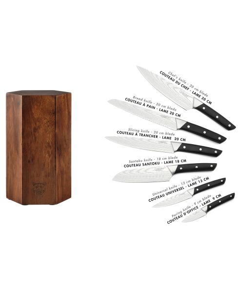 Bloque de cuchillos de cocina Erling Imatra, 7 piezas