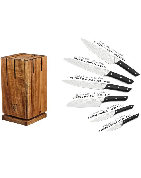 Bloque Erling Skagen con cuchillos de cocina - 7 piezas