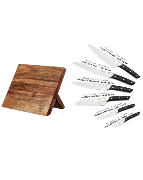 Bloc avec couteaux de cuisine Erling Vantaa - 7 pièces