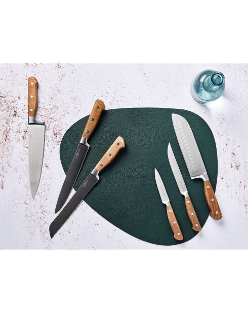 Bloc avec couteaux de cuisine Jakob Porvoo bois mat - 8 pièces