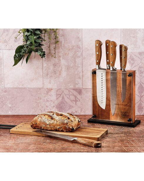 Stine broodplank van acaciahout, gelakt hout - 49x13x1 cm